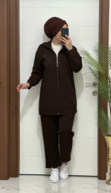 YAKA TAŞLI FERMUARLI İKİLİ TAKIM Ürün kodu: 7146