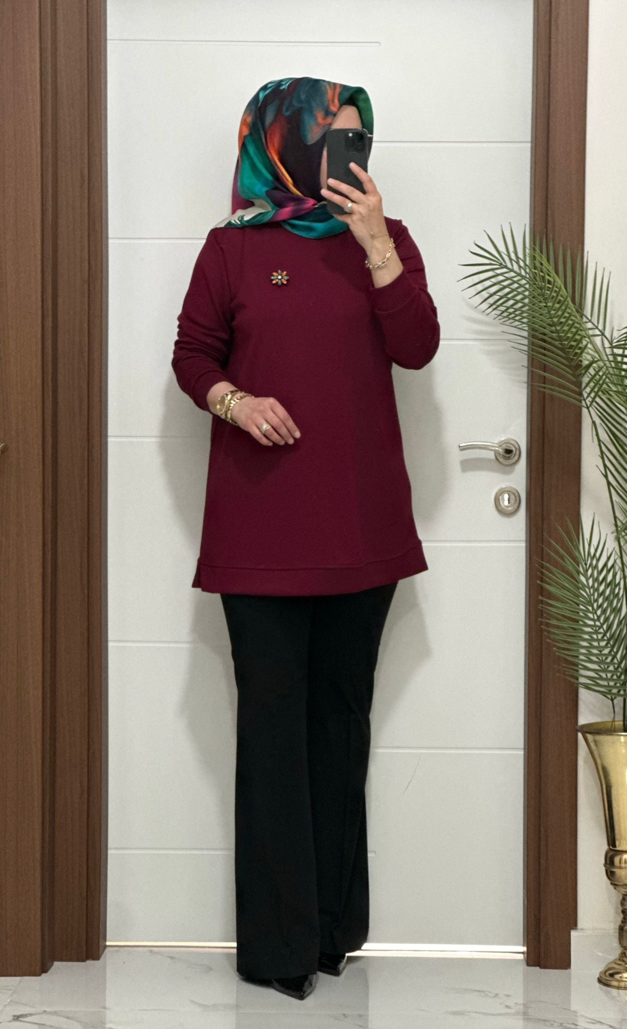 Broş Hediyeli Şık Tunik Büyük Beden Seçenekleri İle Stokta Ürün kodu :1550