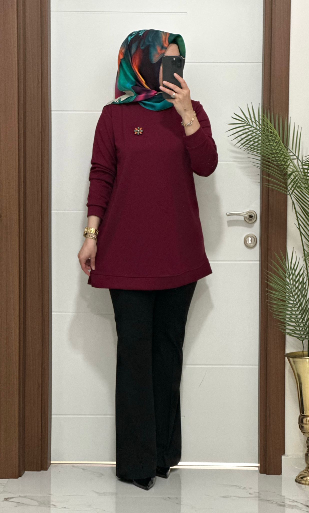 Broş Hediyeli Şık Tunik Büyük Beden Seçenekleri İle Stokta Ürün kodu :1550