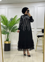 ✨YENİ SEZON TAŞ İŞLEMELİ TÜL ELBİSE ✨ Ürün kodu :7220