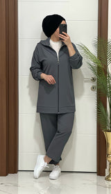 YAKA TAŞLI FERMUARLI İKİLİ TAKIM Ürün kodu: 7146